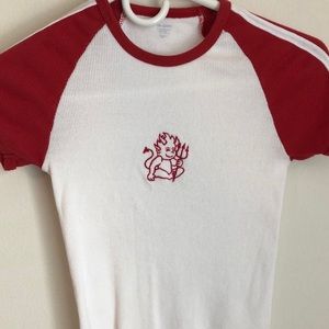 Brandy Red & White Devil Tee
